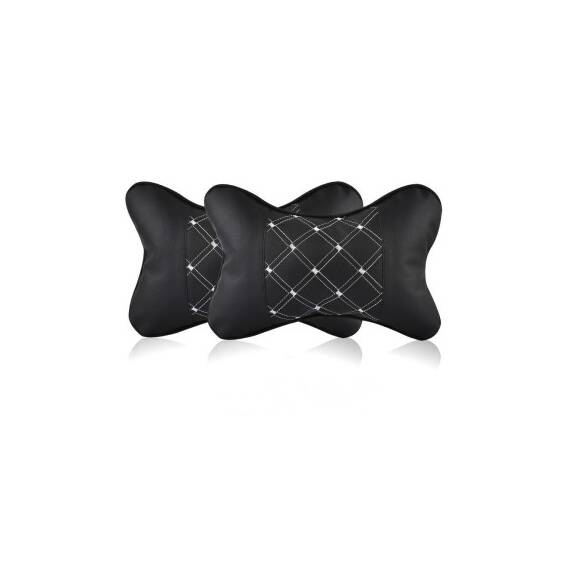 Set 2 perne tetiere universale sustinere gat auto culoare Negru cusaturi diverse Cod: FS-6512 - 6- Roveli