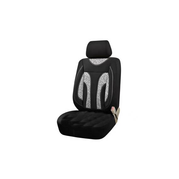 Huse scaun auto universale pentru fata  culoare Negru cu Negru si insertii Gri 1+1  Cod: HNG1+1A - 3- Roveli