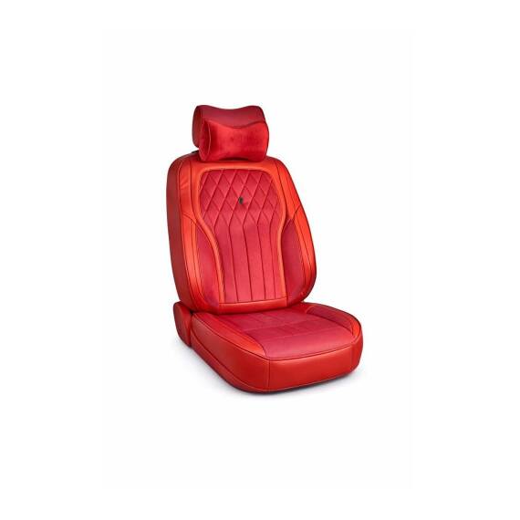 Huse scaune auto universale 9D premium imitatie piele si alcantara  rosu Cod: 1213-2 - 4- Roveli