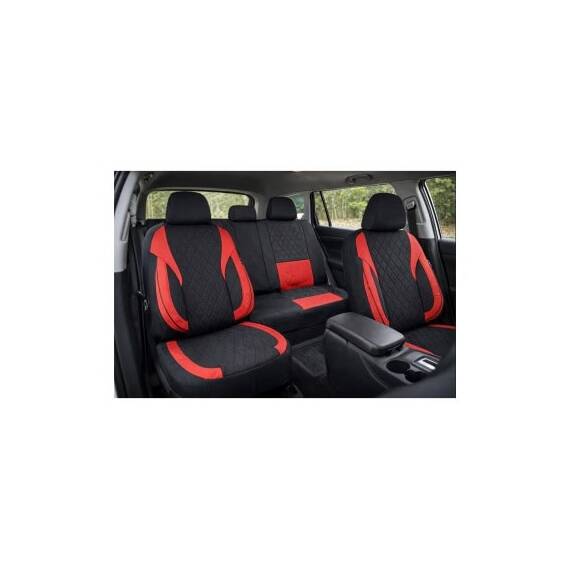 Huse scaune auto universale fractionate XL Premium compatibile SUV si Limuzine negru rosu Cod: HNG2504-1 - 4- Roveli