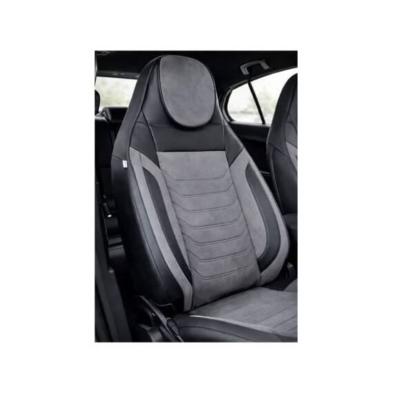 Huse scaune auto universale fractionate Premium cu tetiera fata incorporata negru cu gri Cod: HNG-C509-2 - 6- Roveli