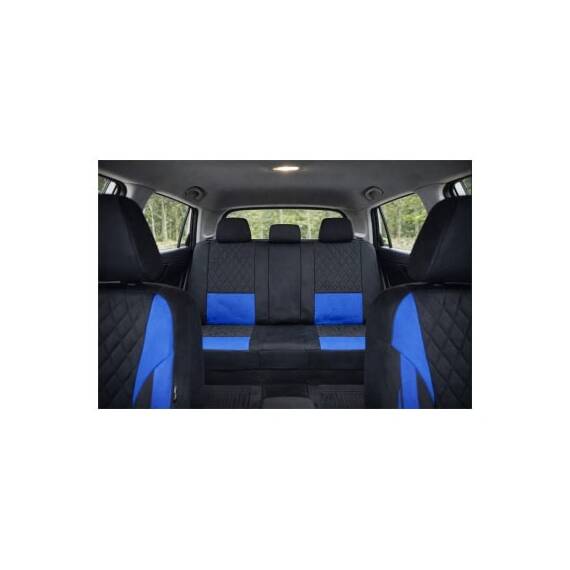 Huse scaune auto universale XL fractionate Premium compatibile SUV si Limuzine negru albastru Cod: HNG2504-2 - 3- Roveli