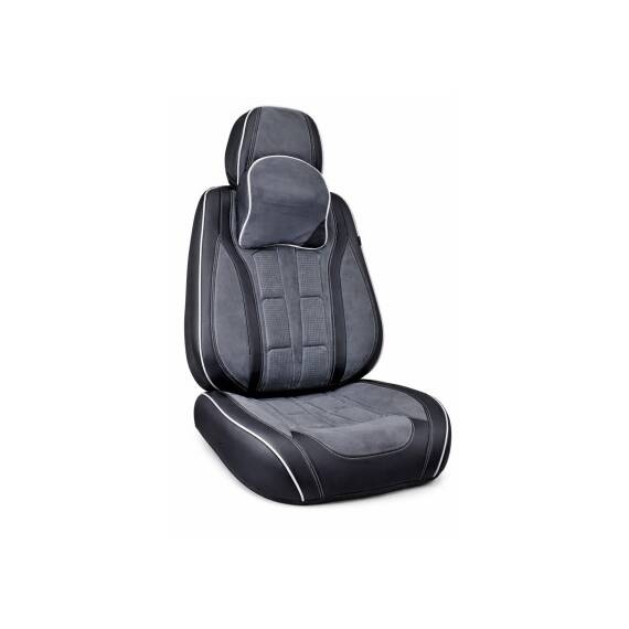 Huse scaune auto universale fractionate 9D Premium fata si spate negru gri antracit cusaturi gri Cod: HNG1407-4 - 5- Roveli