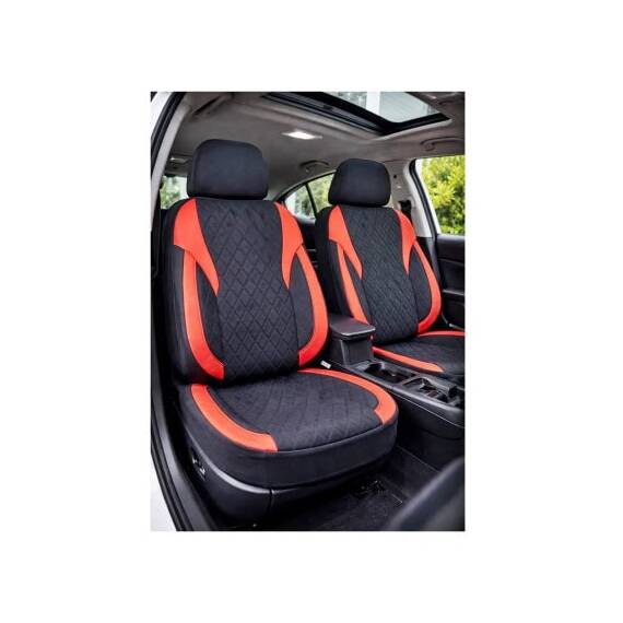 Huse scaune auto universale fractionate XL Premium compatibile SUV si Limuzine negru rosu Cod: HNG2504-1 - - Roveli