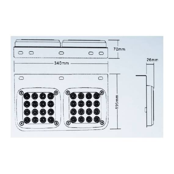 Lampa stop SMD 2001AR (dreapta) Voltaj: 12V-24V Nr. led-uri: 32 SMD Rezistenta la apa: IP66 - 2- Roveli