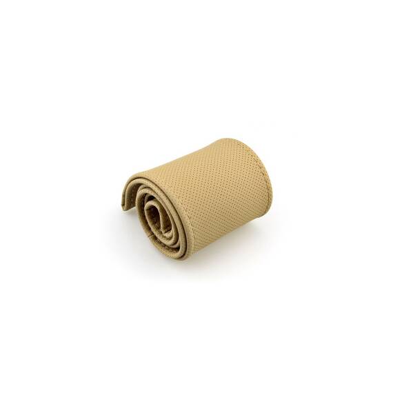 Husa volan piele cu gaurele  marimea M culoare Bej Cod: LUXA399 - 2- Roveli