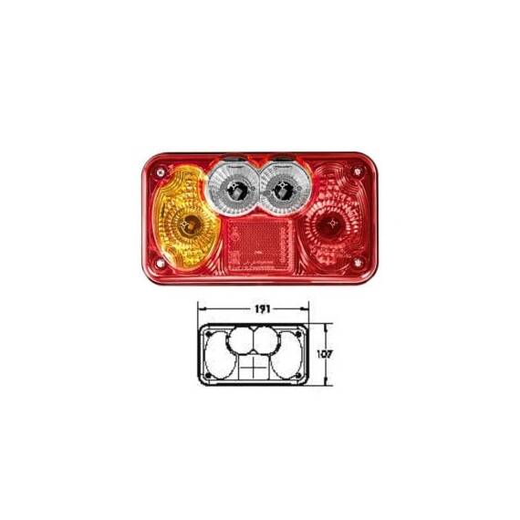Lampa stop auto cu bec pentru camion remorca 5 functii Cod: 2009 - 6- Roveli