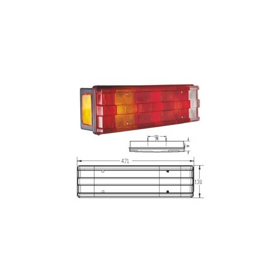 Lampa stop auto pentru camion remorca partea dreapta cu mufa in stanga 5 functii Cod: 326031-SKT - 2- Roveli