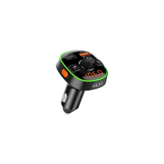 Modulator FM Akai  , Bluetooth, USB, functie incarcator telefon, microfon incorporat, afisaj LED Cod: FMT-52BT - 2- Roveli