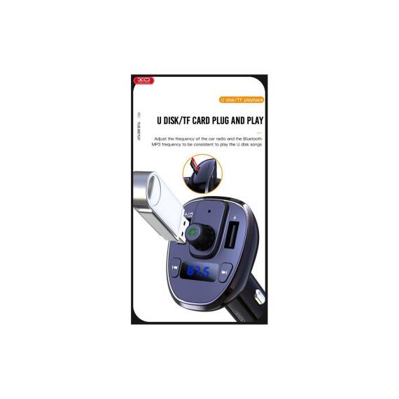 Modulator MP3 SMART cu functie handsfree auto Bluetooth si incarcator auto 18W 12V-24V Cod: XO-BCC05 - 2- Roveli