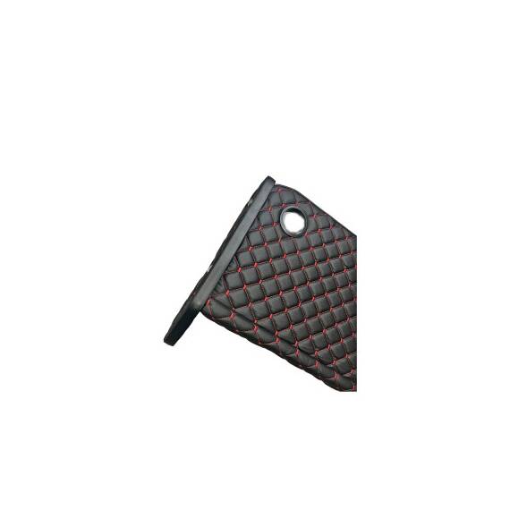 Masa de bord cu 2 suporti pentru pahare ,piele ecologica culoare Negru cusatura Rosie compatibila Mercedes Sprinter W906 2007-2018 - 2- Roveli