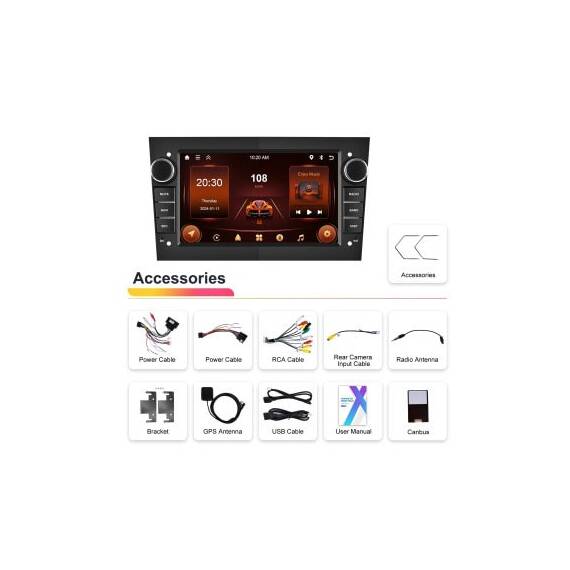 Navigatie Android 7 inch compatibila  Opel 2GB 64GB CarPlay Android Auto GPS WiFi Cod: A3702BK - 6- Roveli