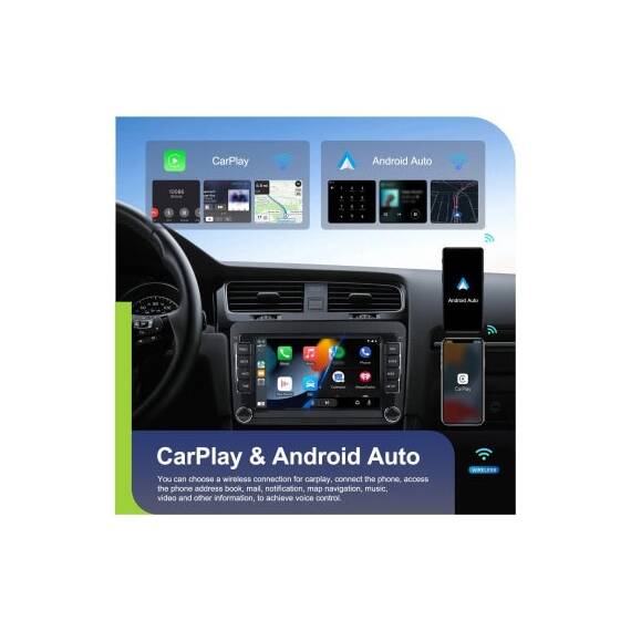 Navigatie Android 7 inch 4GB+64GB CarPlay Android Auto GPS WIFI compatibila Volkswagen  Seat Skoda  Cod: A3822 - 2- Roveli
