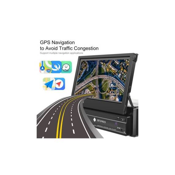 Radio 1DIN Android cu ecran retractabil 7 inch, 2+64G, Wireless Carplay Android Auto BT WiFi GPS  Cod: A3039 - 2- Roveli