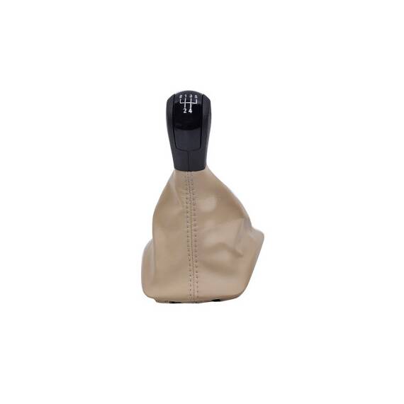 Manson schimbator si maner  Culoare Bej  compatibil  Volkswagen / Skoda Octavia II  2004-2012 cu 2 adaptoare pentru  5 si 6  viteze  Cod: SC-26 - - Roveli