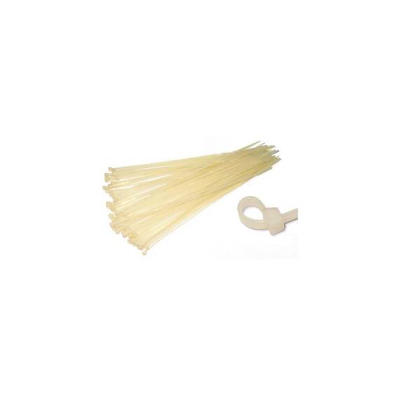 Set 100 coliere plastic culoare alba 400x4.8 mm - - Roveli