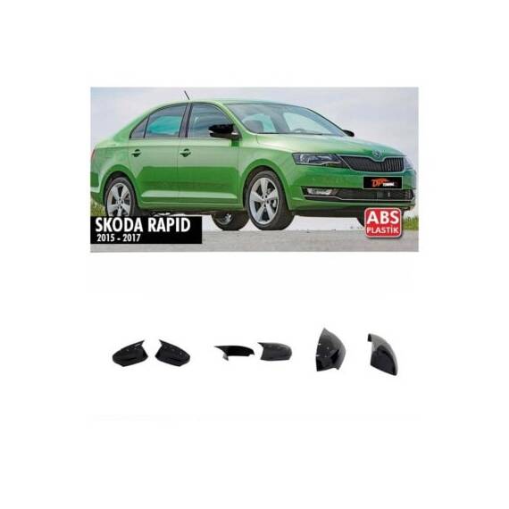 Capace oglinda tip Batman auto compatibile Skoda Rapid 2015-2017 cu semnalizare in oglinda Cod: C581-BAT2 - - Roveli