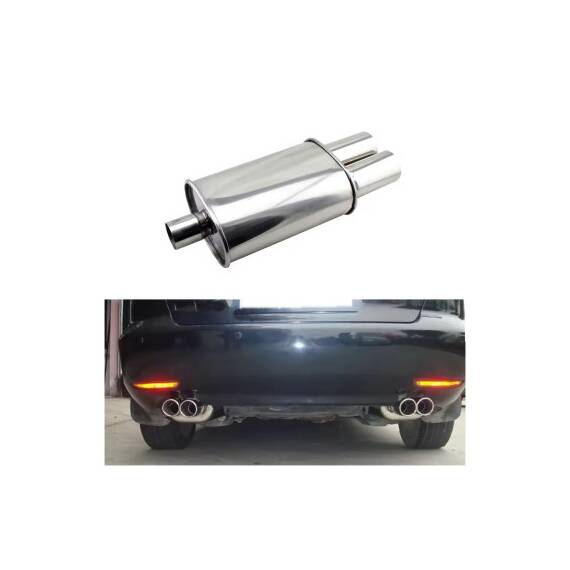 Toba sport inox dubla, diametru intrare 60 mm, lungime totala 550 mm, corp 320 mm Cod: 801212-7676P - 3- Roveli