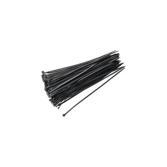 Set 100 coliere plastic negre 400x4.8 mm - - Roveli