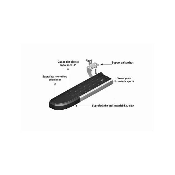 Praguri laterale auto negre aluminiu compatibile Renault Kangoo II scurt 2008-2021 Cod: V1-193cm+PRG1165 BRK01 - 5- Roveli