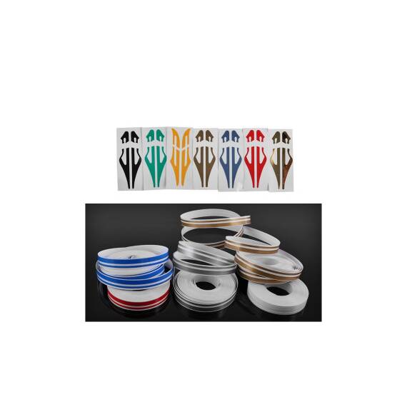 Abtibild decorativ 2 linii  pentru caroserie 10mm x10metri Cod: JK-350 - - Roveli