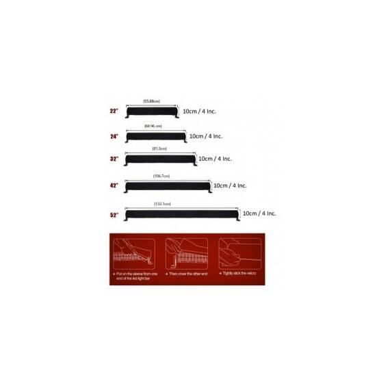 Husa protectie proiector auto si LED bar 81 cm 32 inch universala negru Cod: RAZ426 - - Roveli