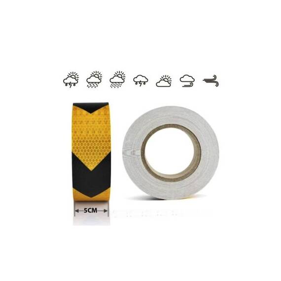 Banda reflectorizanta culoare Galbena sageata Neagra 5cmx25m  Cod: 06Y/B - 4- Roveli