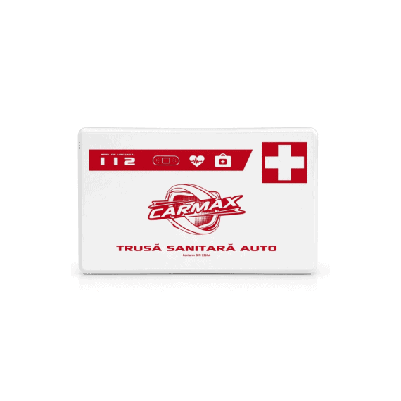 Kit siguranta auto complet trusa cutie alba 2 triunghiuri vesta geanta stingator fara manometru - 6- Roveli