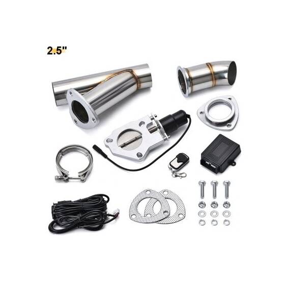Kit cut off valve V evacuare auto cu telecomanda si colier V-band 63 mm inox Cod: TYV001/63 - - Roveli