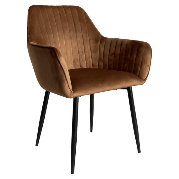 Scaun de sufragerie, tesatura maro Velvet/negru, ZIRKOS NEW - - Roveli