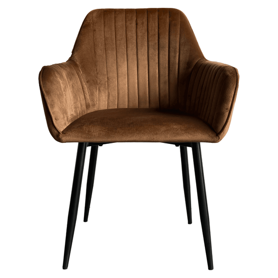 Scaun de sufragerie, tesatura maro Velvet/negru, ZIRKOS NEW - 2- Roveli