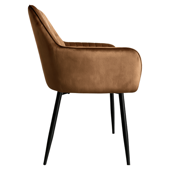 Scaun de sufragerie, tesatura maro Velvet/negru, ZIRKOS NEW - 3- Roveli