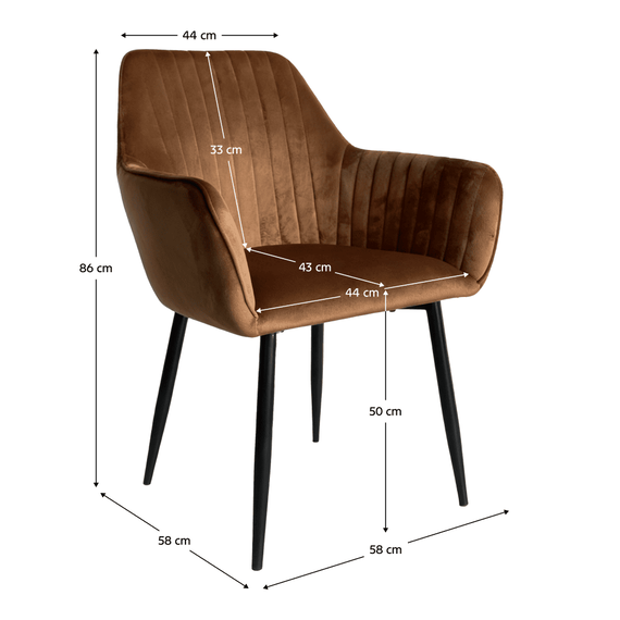 Scaun de sufragerie, tesatura maro Velvet/negru, ZIRKOS NEW - 4- Roveli