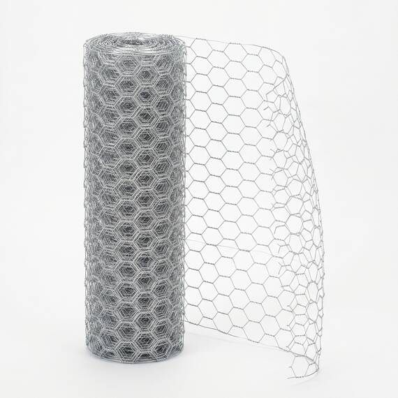 Plasa rabitz pentru gard si gradina DacEnergy, ochi hexagonal 25x25 mm, fir 0.90 mm, rol 1 x 25 M.L, model impletit din sarma zincata pentru imprejmuire, cotet pasari, protectie culturi si plante cataratoare, argintiu - - Roveli