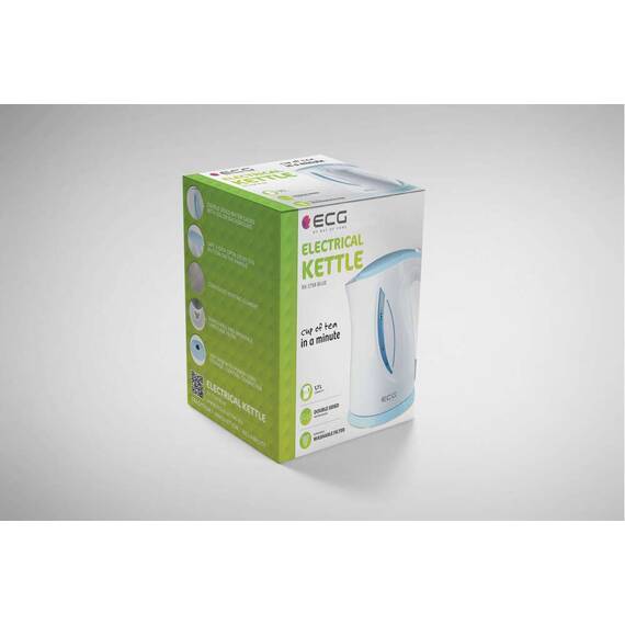 Cana electrica fierbator ECG RK 1758 bleu, 1,7 L, 2000 W, plastic de calitate BPA FREE - 9- Roveli