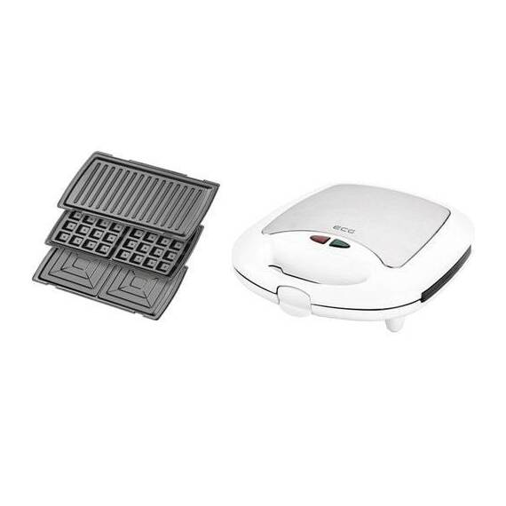 Sandwich-maker ECG S 399 3in1, alb, 700W, 3 tipuri de placi detasabile - 2- Roveli