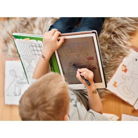 Tableta de desen pentru copii GoGEN BOB si BOBEK, ecran LCD 11" (28 cm), baterie CR2025 inclusa , subtire si usoara,alb - 11- Roveli