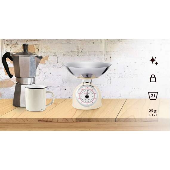 Cantar mecanic de bucatarie ETA Storio 5777 BEJ, 5 kg, precizie 25g, vas 5 L din otel inoxidabil - 4- Roveli