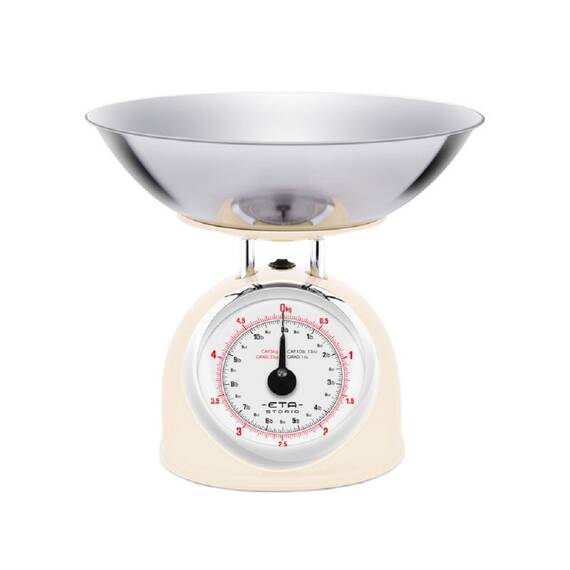 Cantar mecanic de bucatarie ETA Storio 5777 BEJ, 5 kg, precizie 25g, vas 5 L din otel inoxidabil - 10- Roveli