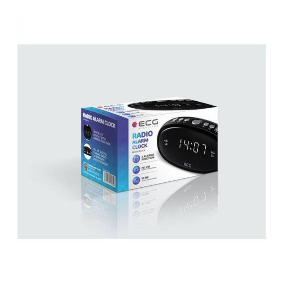 Radio cu ceas ECG RB 010 negru, FM, Digital, memorie 10 posturi, alarma dubla - 3- Roveli