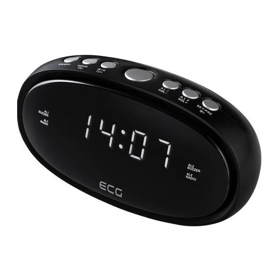 Radio cu ceas ECG RB 010 negru, FM, Digital, memorie 10 posturi, alarma dubla - - Roveli