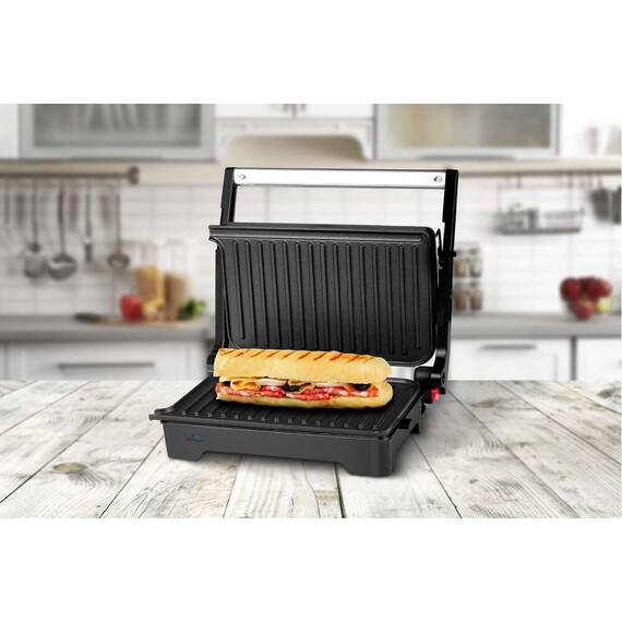 Sandwich-maker&grill, ECG S 2070 Panini, 1200 W, placi nonaderente - 6- Roveli