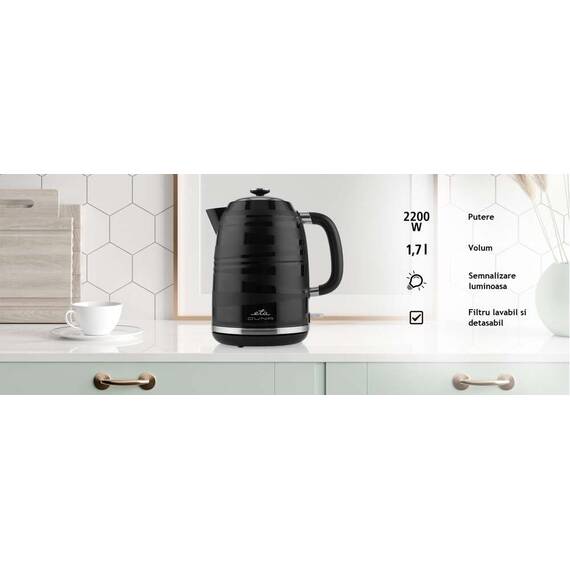 Cana electrica fierbator ETA 2605 Duna, negru,2200 W, 1,7 litri, plastic - 13- Roveli