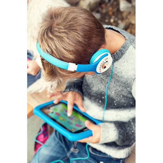 Casti audio pentru baieti GoGEN MAXISLECHYB, volum limitat 90 dB, 8 autocolante - 7- Roveli