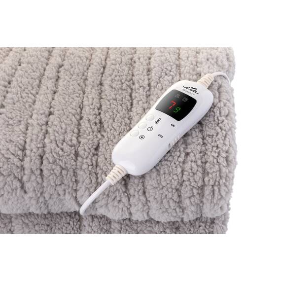Patura cu incalzire electrica ETA Shaggy 4325, 130X160 cm, 120 W, 9 niveluri de temperatura, gri - 2- Roveli