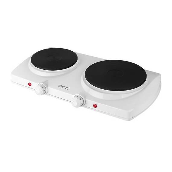 Plita electrica ECG EV 2512, 2 ochiuri de 185 mm si 155 mm, putere de intrare 1500 W + 1000 W, culoare alba - - Roveli
