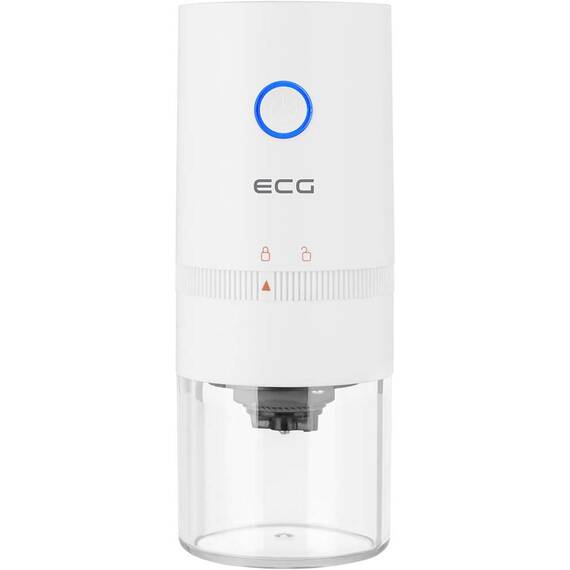 Rasnita de cafea electrica portabila ECG KM 150 Minimo, incarcare USB, 3,7 volti, 13 W, 30 g, culoare alba - 2- Roveli