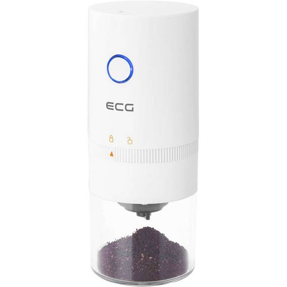 Rasnita de cafea electrica portabila ECG KM 150 Minimo, incarcare USB, 3,7 volti, 13 W, 30 g, culoare alba - 3- Roveli