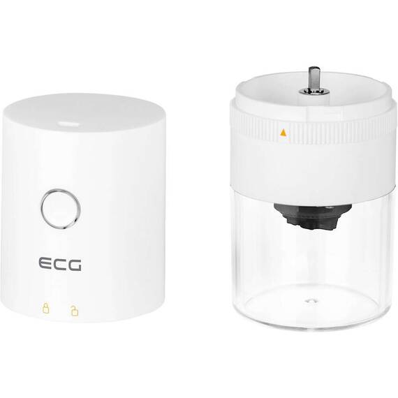 Rasnita de cafea electrica portabila ECG KM 150 Minimo, incarcare USB, 3,7 volti, 13 W, 30 g, culoare alba - 5- Roveli