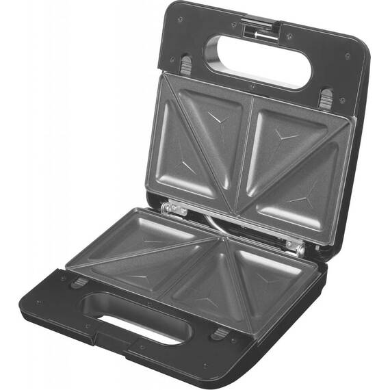 Sandwich-maker ECG S3173 3in1 Triangle, 750W, 3 tipuri de placi detasabile, negru-otel inoxidabil - 5- Roveli